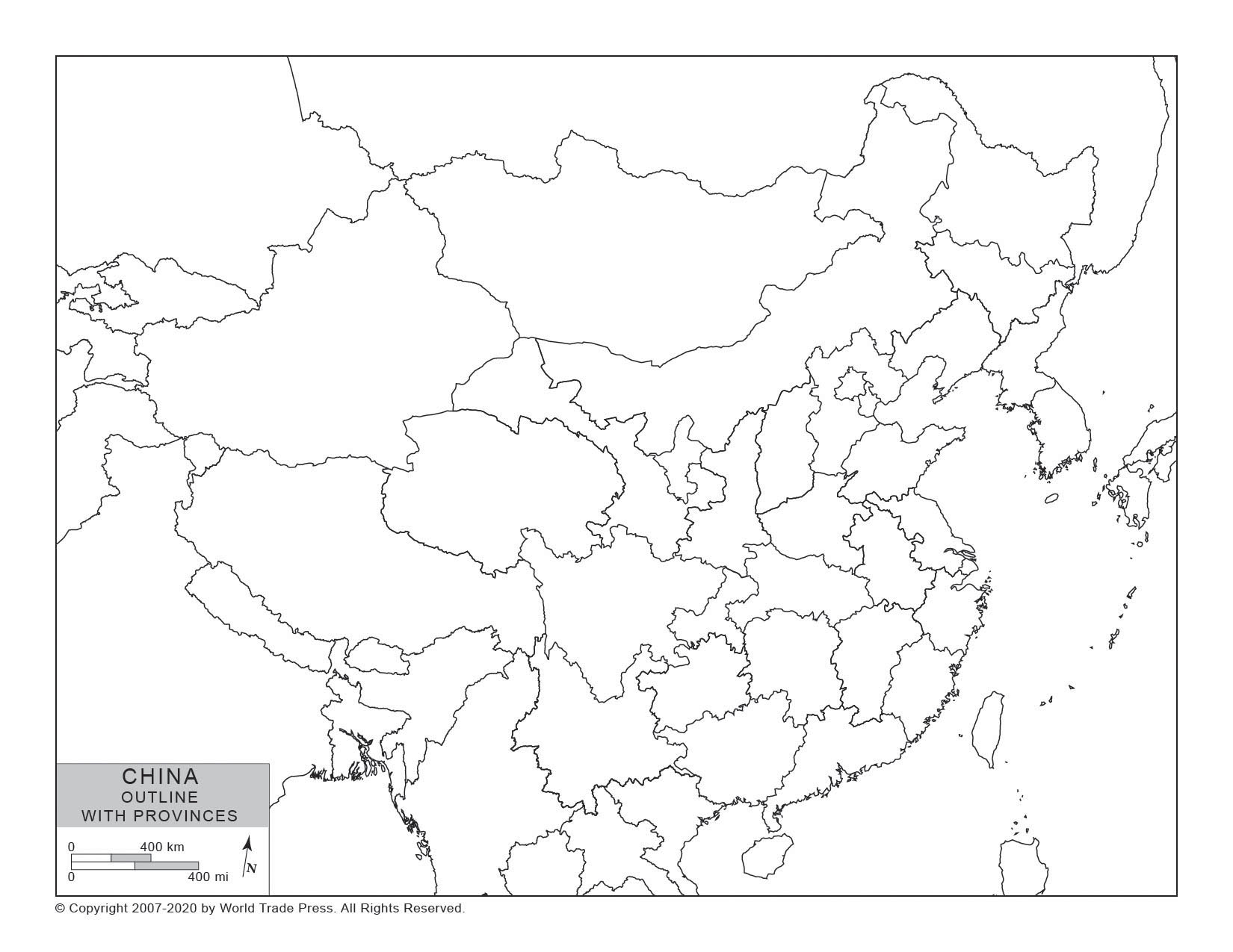 Outline with Provinces Map