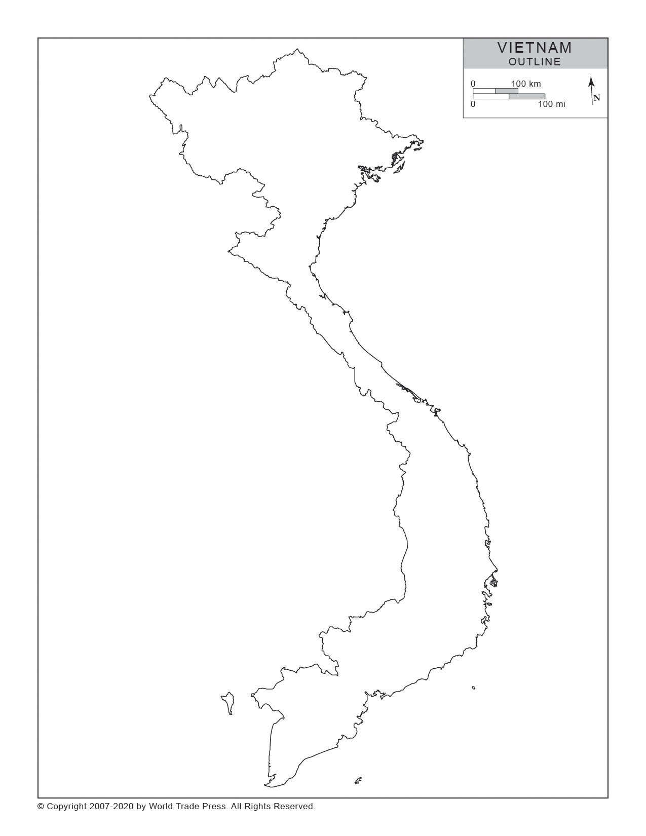 Outline Map of Vietnam