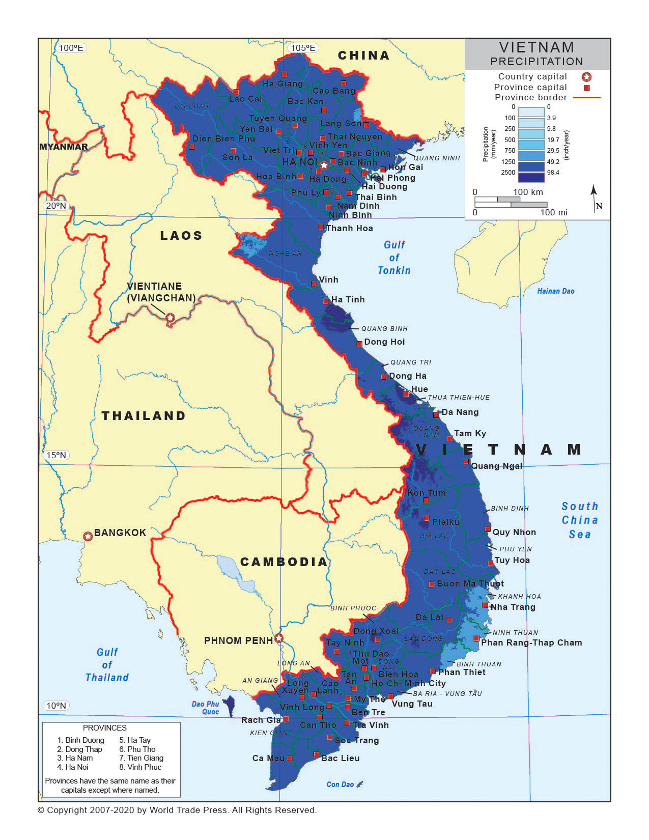 Precipitation Map of Vietnam